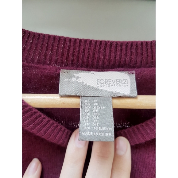 ▪Express▪Burgundy waffle shirt - Picture 2 of 2